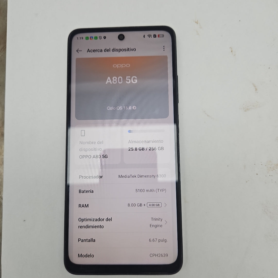 CELULAR OPPO A80 5G CPH2639 (2024) 256 GB 8 GB RAM (SEMINUEVO)