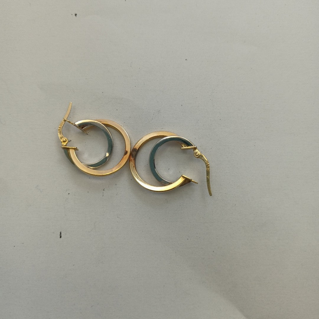ARRACADAS PAR ORO COMBINADO 14 K 1,90 GRMS (SEMINUEVO)