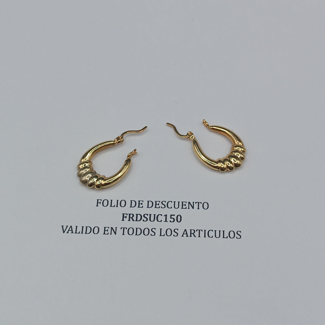 ARRACADAS PAR ORO 14 K 1.7 GRMS (SEMINUEVO)