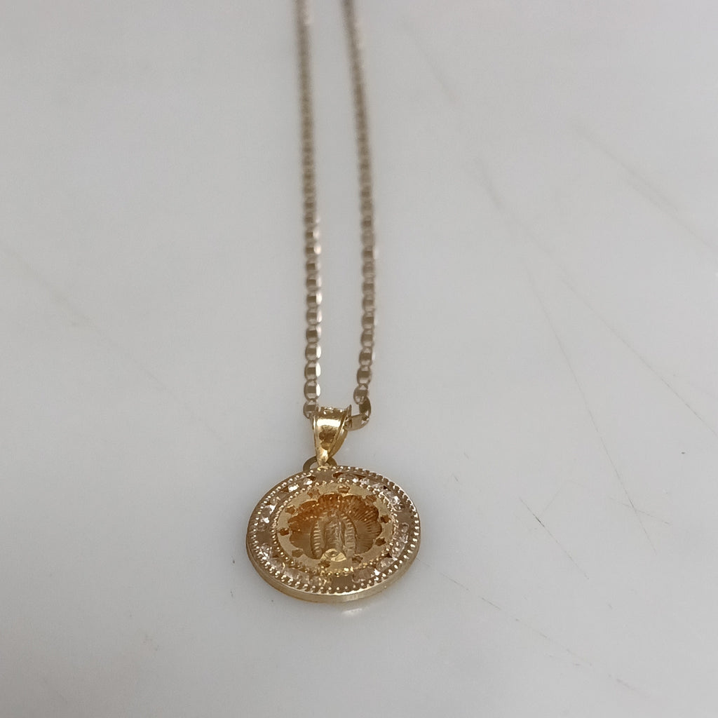 CADENA, MEDALLA RELIGIOSA ORO 10 K 2.5 GRMS (SEMINUEVO)