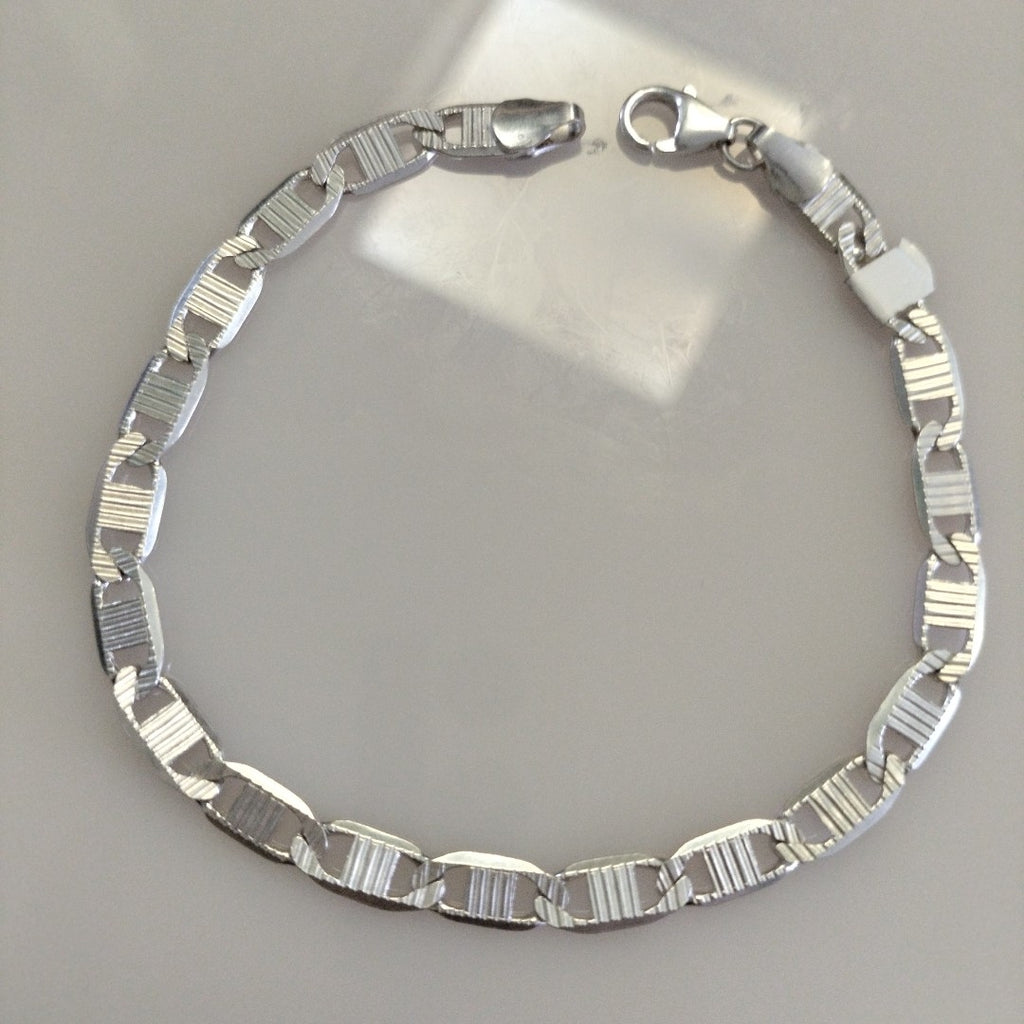 PULSERA TEJIDO ESPEJO PLATA .925 21 CM 8.1 GR (NUEVO)