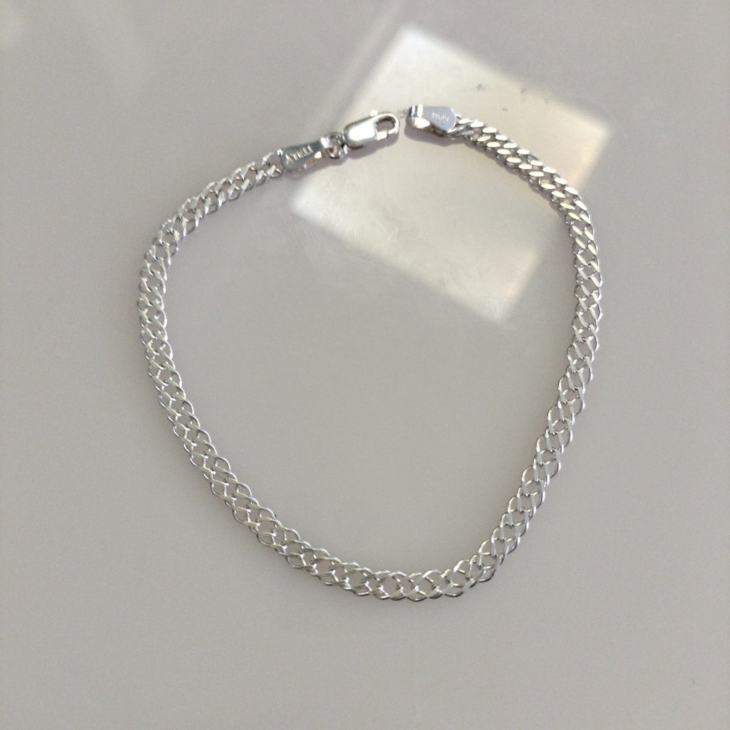 PULSERA DOBLE ESLABON PLATA .925 18 CM 3.63 GR (NUEVO)