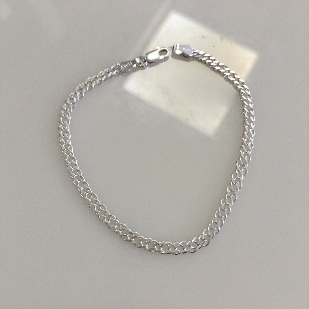 PULSERA DOBLE ESLABON PLATA .925 18 CM 3.63 GR (NUEVO)