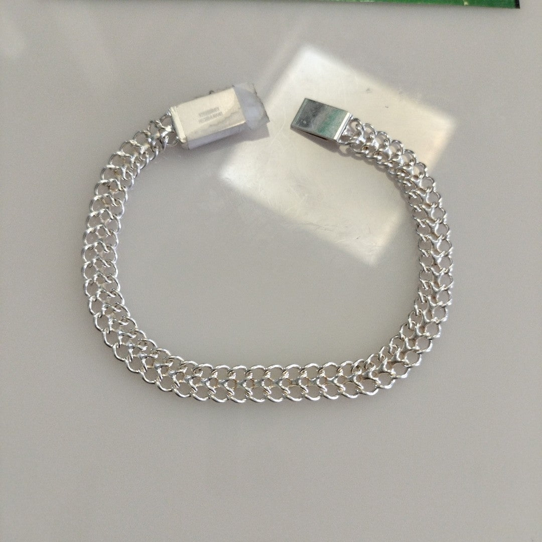 PULSERA TEJIDO CHINO PLATA .925 18 CM 7.9 GR (NUEVO)