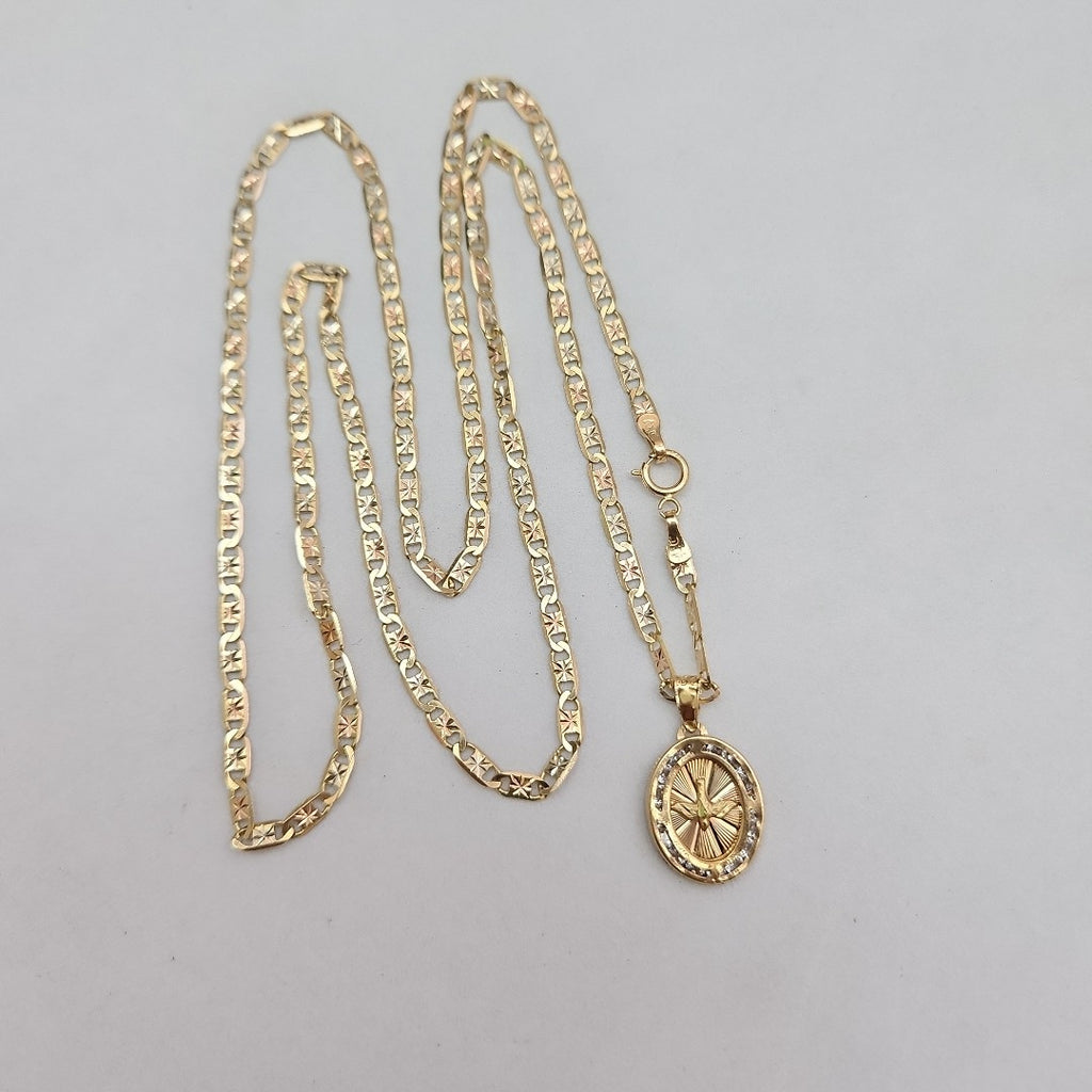 CADENA, DIJE ORO, ORO COMBINADO 14 K 7 GRMS (SEMINUEVO)