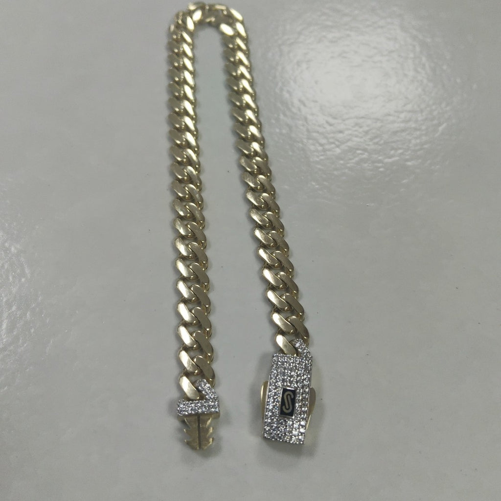 PULSERA CABALLERO MONACO ORO 10K 7.2 (NUEVO)