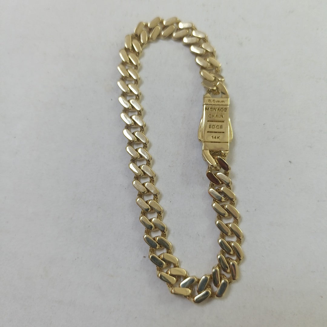PULSERA CABALLERO MONACO ORO 14K 11.2 (NUEVO)