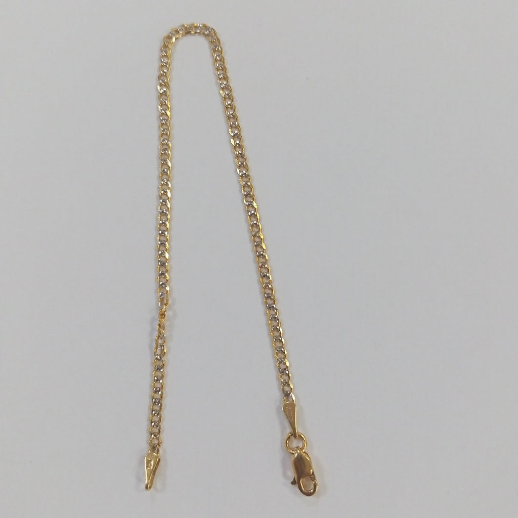 PULSERAS BARBADA DIAMANTADA ORO 14K 18 CM 2.1 GR (NUEVO)