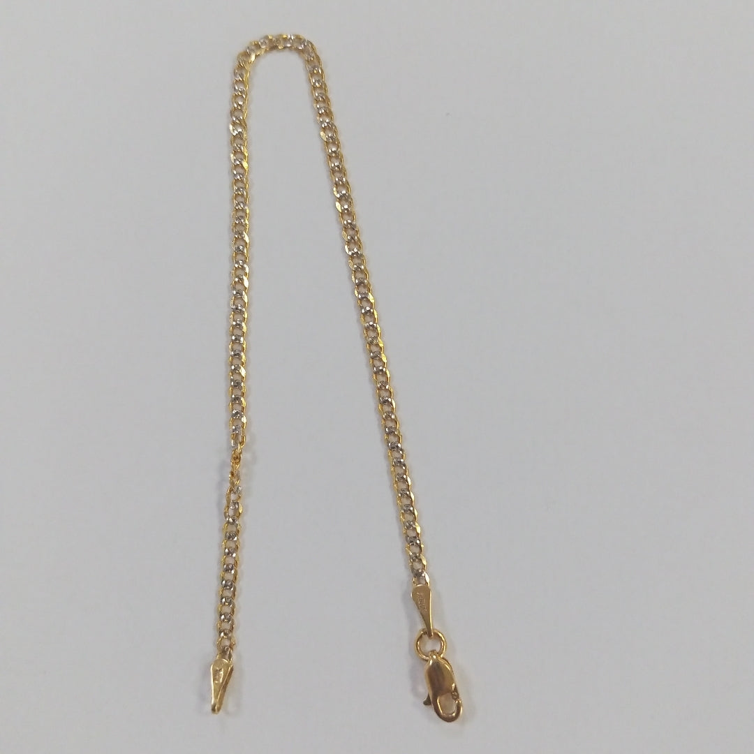 PULSERAS BARBADA DIAMANTADA ORO 14K 18 CM 2.1 GR (NUEVO)