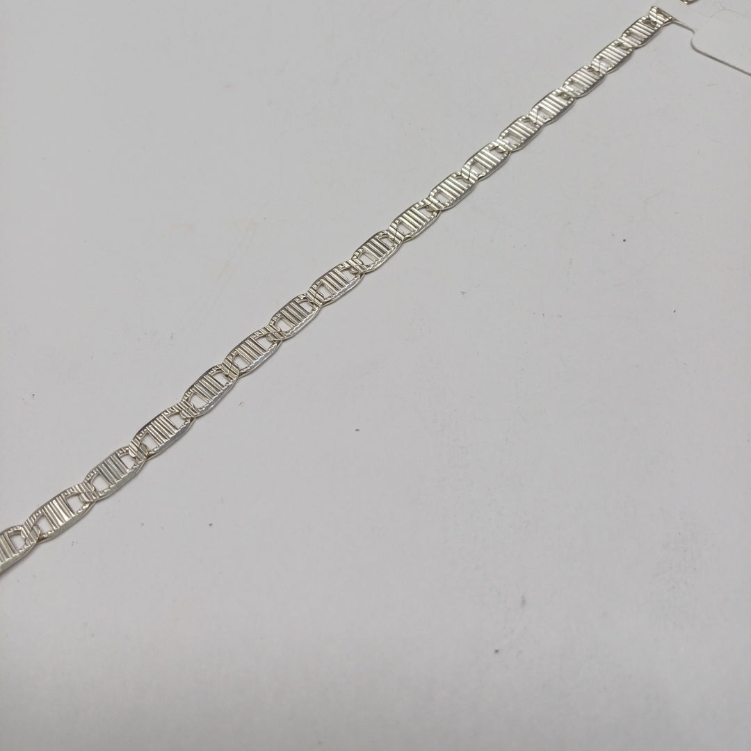 PULSERA TEJIDO ESPEJO PLATA .925 21 CM 8 GR (NUEVO)