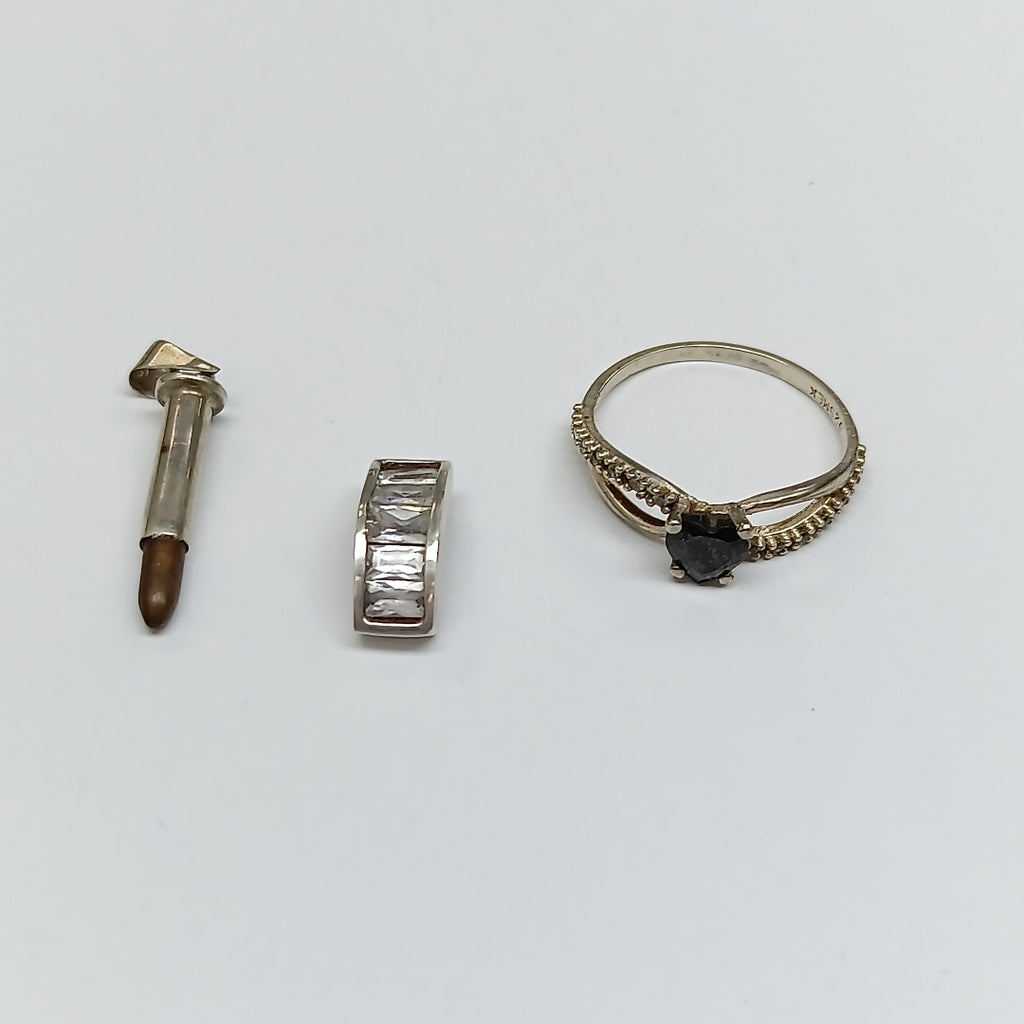 ARETES PAR, ARRACADAS PAR, CADENA, DIJE, GARGANTILLA PLATA 24.8 GRMS (SEMINUEVO)