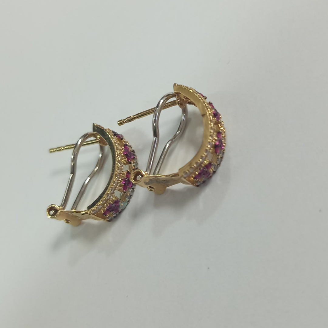 ARETES PAR ORO COMBINADO 14 K 3,10 GRMS (SEMINUEVO)