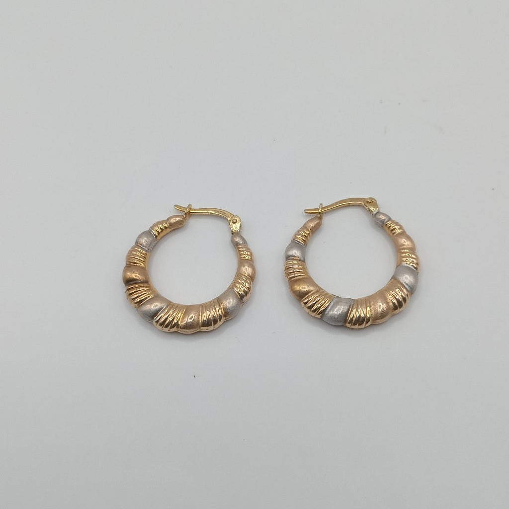 ARRACADAS PAR ORO, ORO COMBINADO 10 K 2.4 GRMS (SEMINUEVO)