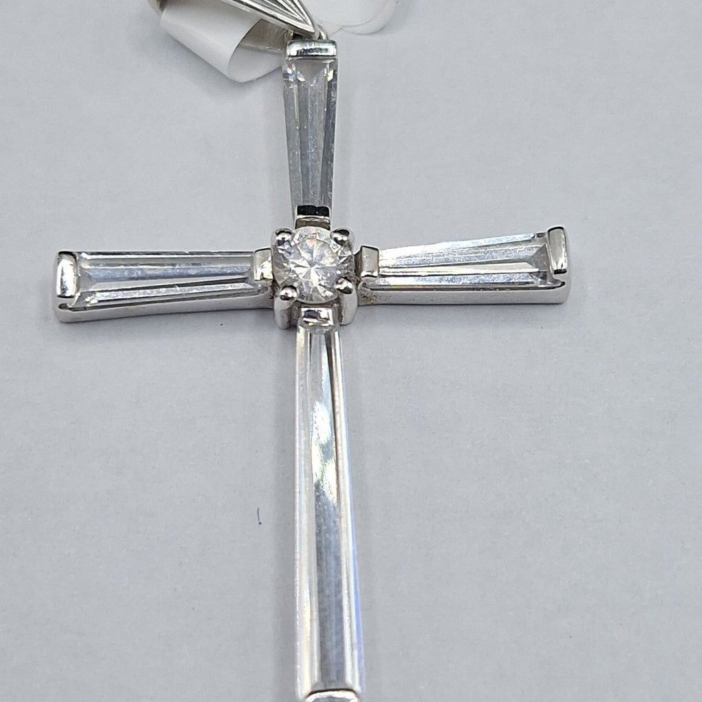 CRUZ, DIJE ORO, ORO BLANCO 14 K 4.3 GRMS (SEMINUEVO)