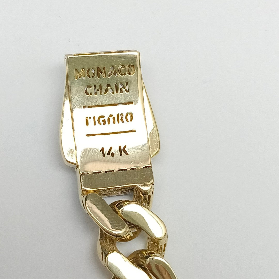 PULSERA CABALLERO MONACO ORO 14K 13.5 (NUEVO)