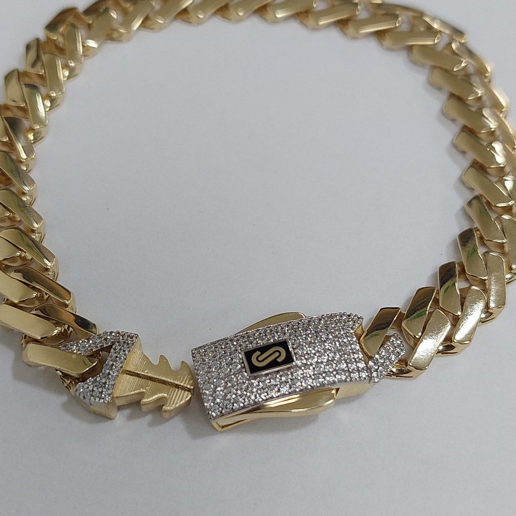 PULSERA CABALLERO MONACO ORO 14K 14.4 (NUEVO)