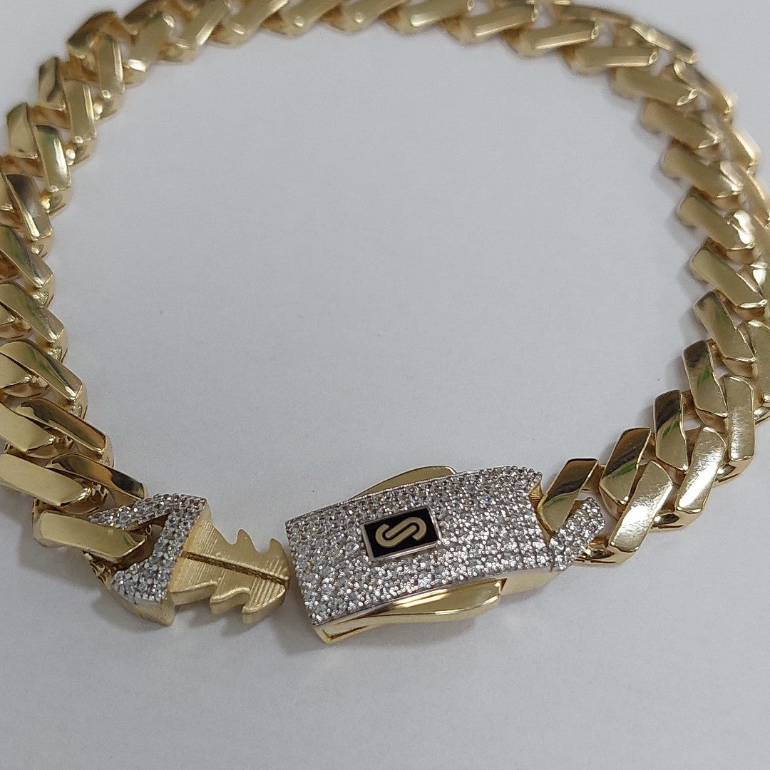PULSERA CABALLERO MONACO ORO 14K 14.4 (NUEVO)