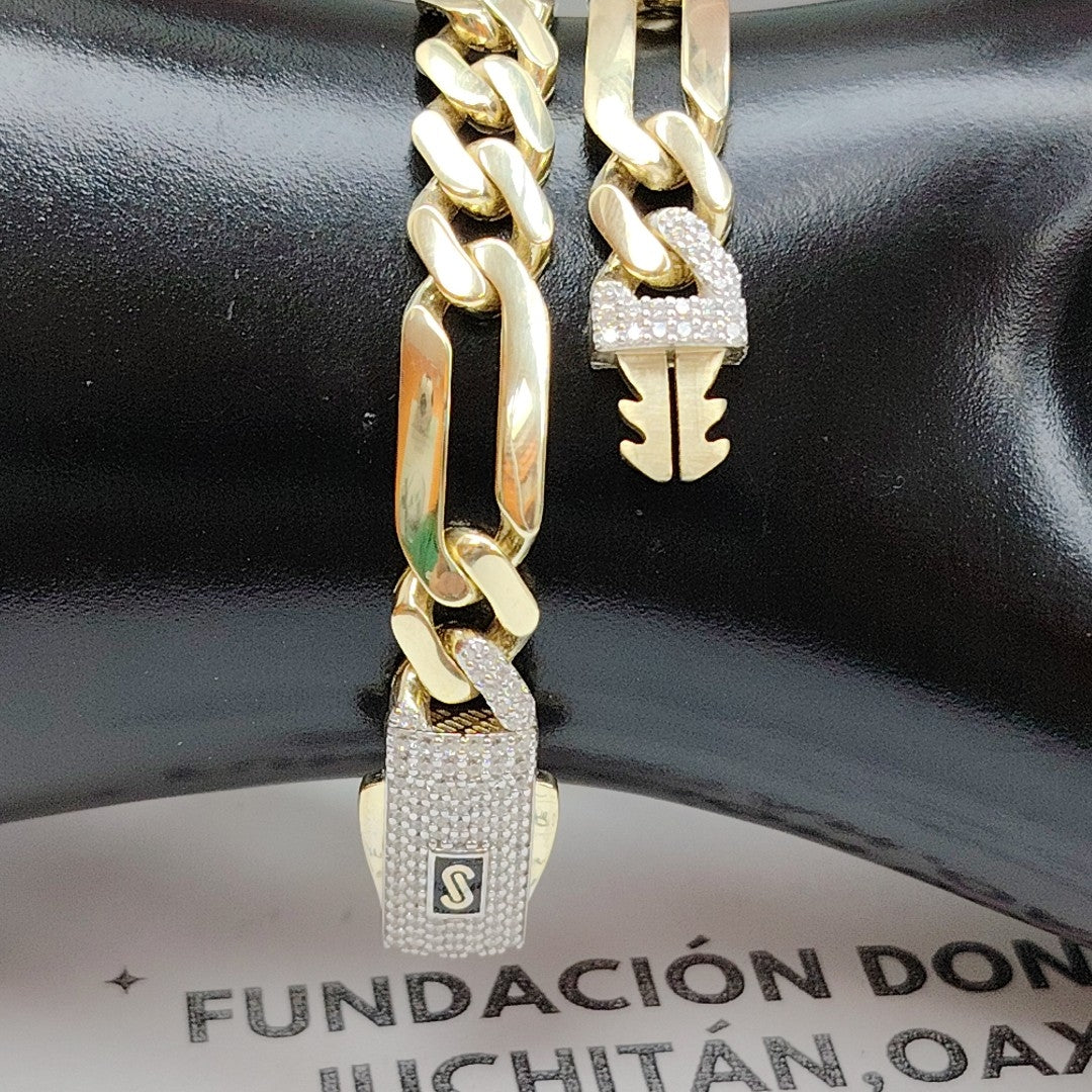 PULSERA CABALLERO MONACO ORO 10K 10.1 (NUEVO)