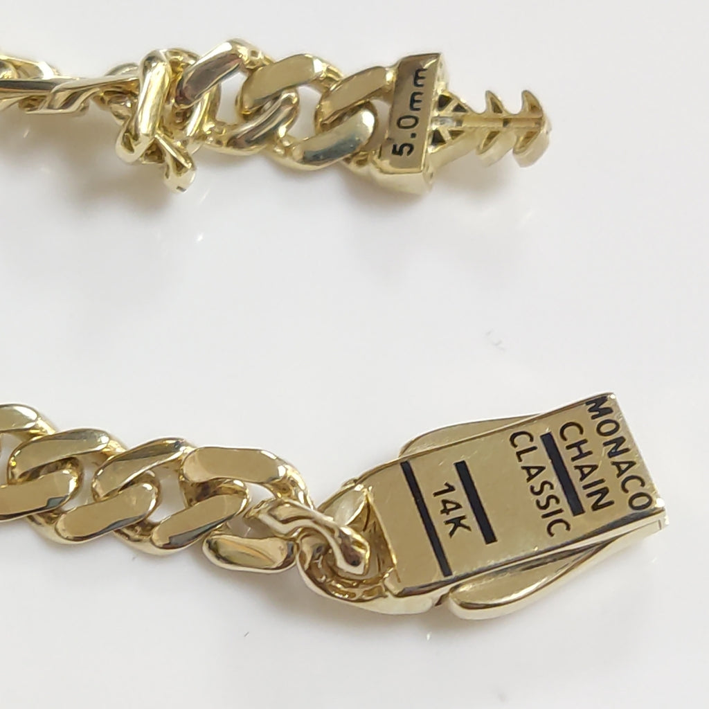 PULSERA CABALLERO MONACO ORO 14K 5.8 (NUEVO)