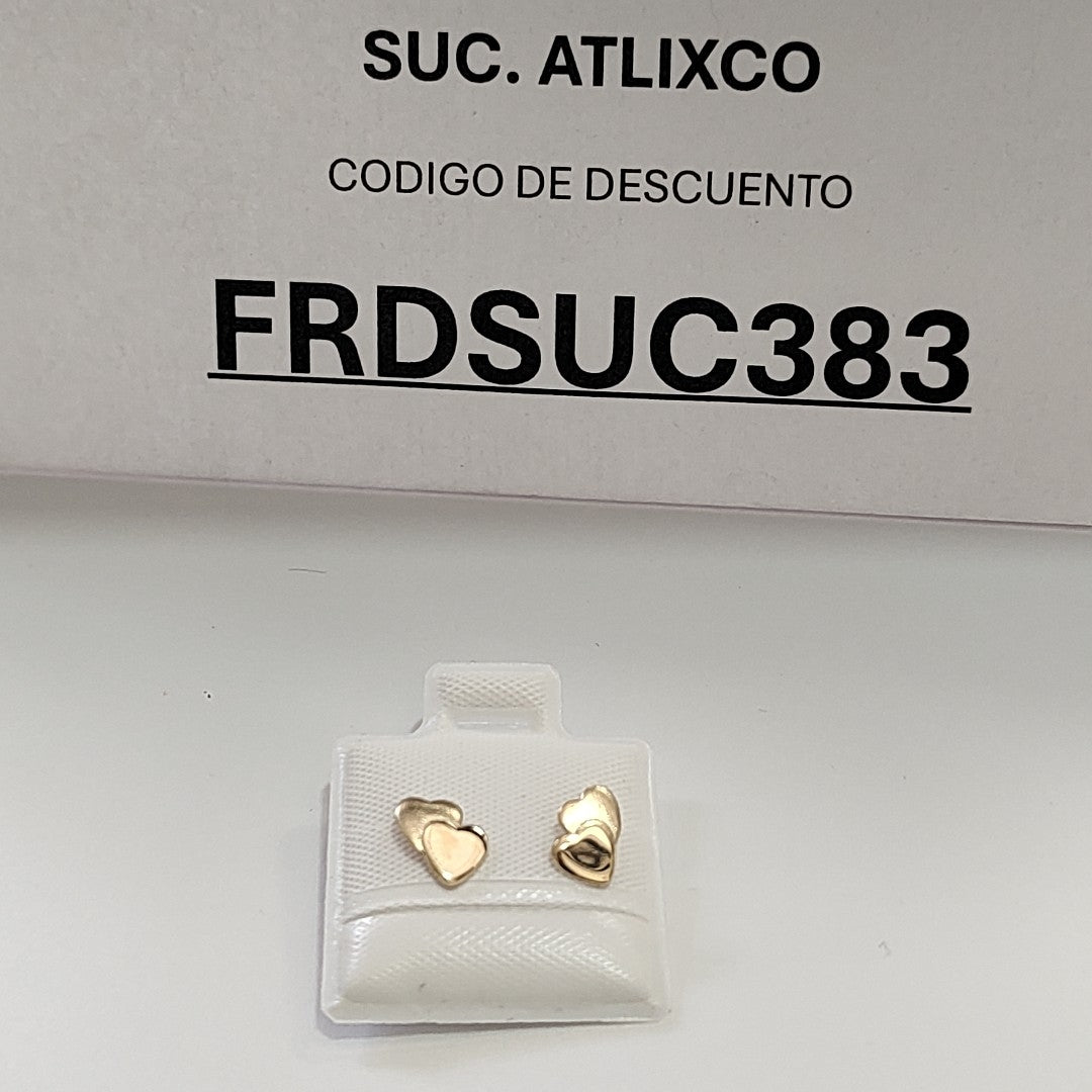 BROQUELES BROQUEL CORAZON DOBLE 14K 0.2171 GR (NUEVO)