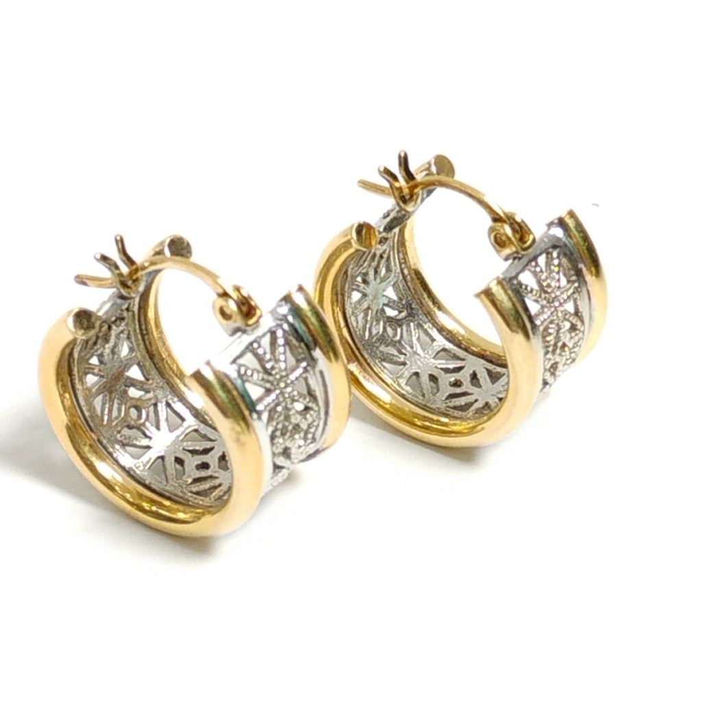 ARRACADAS PAR ORO, ORO BLANCO 14 K 5.8 GRMS (SEMINUEVO)