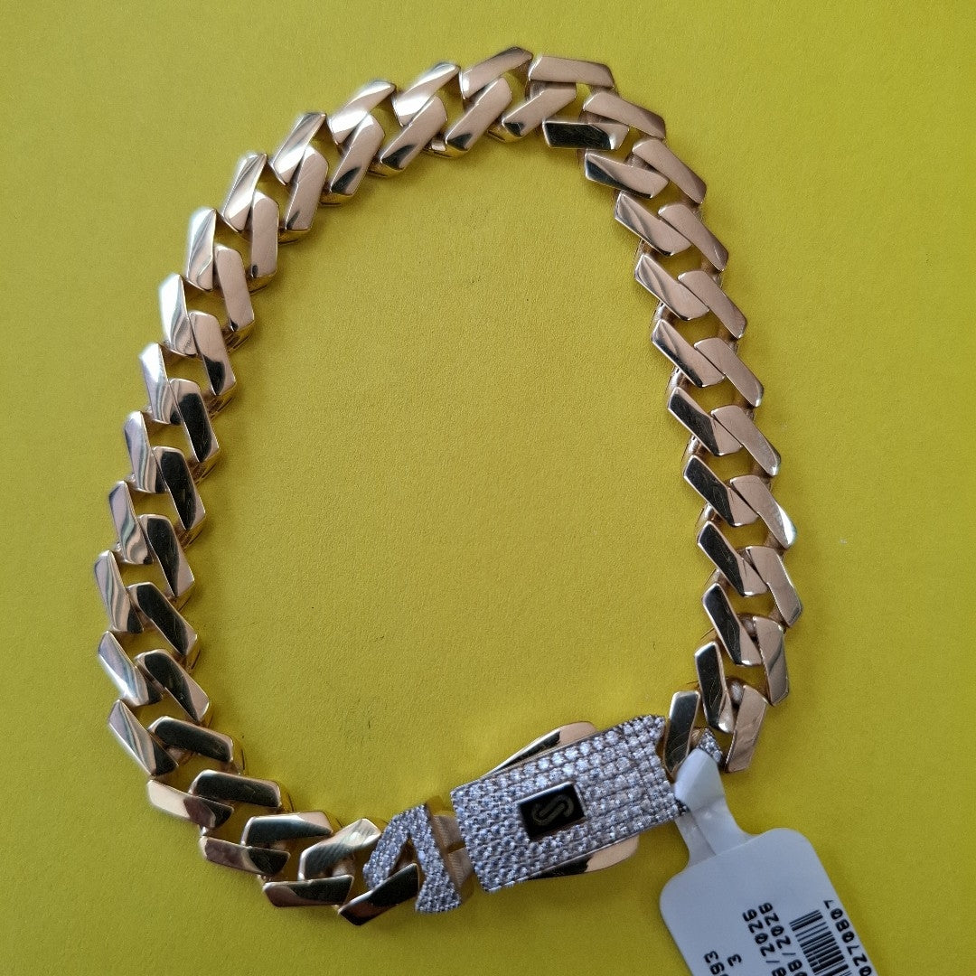PULSERA CABALLERO MONACO ORO 14K 14.8 (NUEVO)