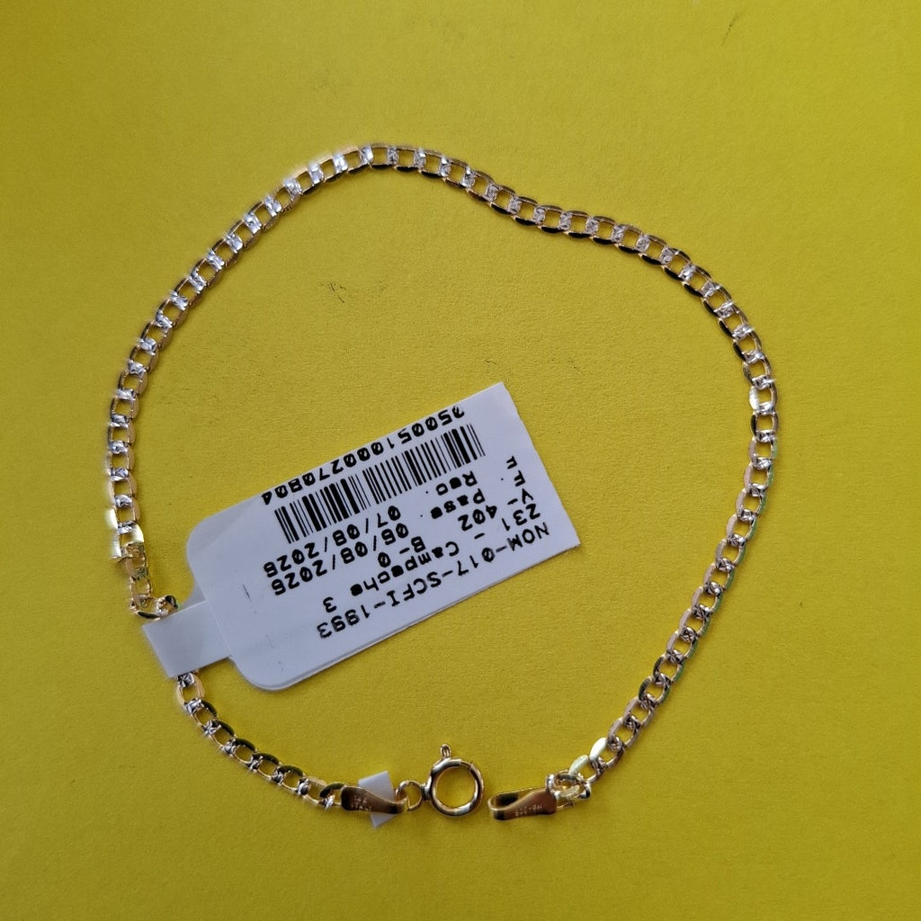 PULSERAS DAMA BARBADA DIAMANTADA ORO 14K 1.5 (NUEVO)