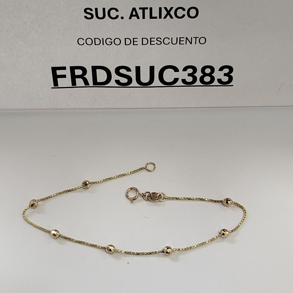 PULSERA ESPECIAL CON BOLITAS 14K 18 CM 1.4 GR (NUEVO)