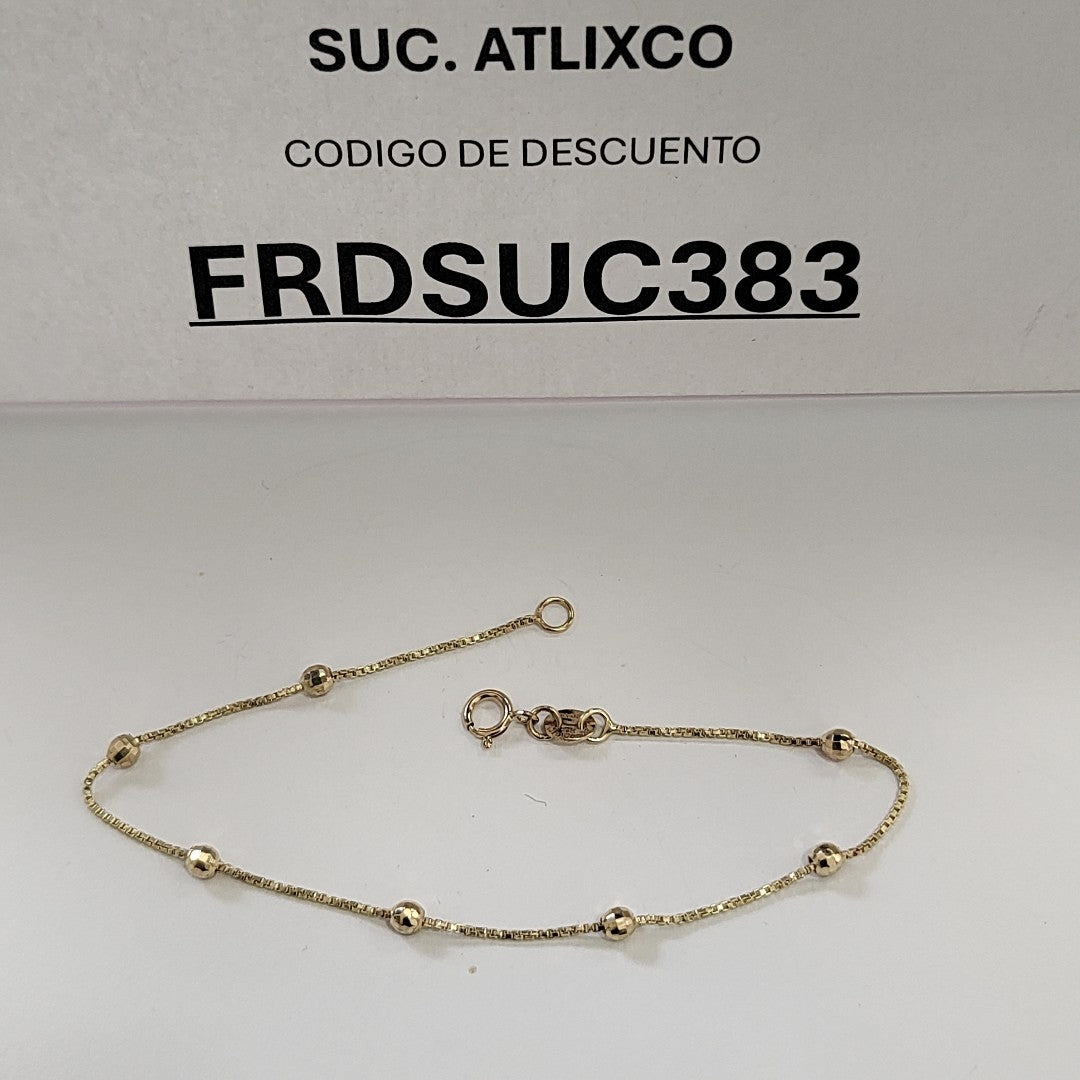 PULSERA ESPECIAL CON BOLITAS 14K 18 CM 1.4 GR (NUEVO)