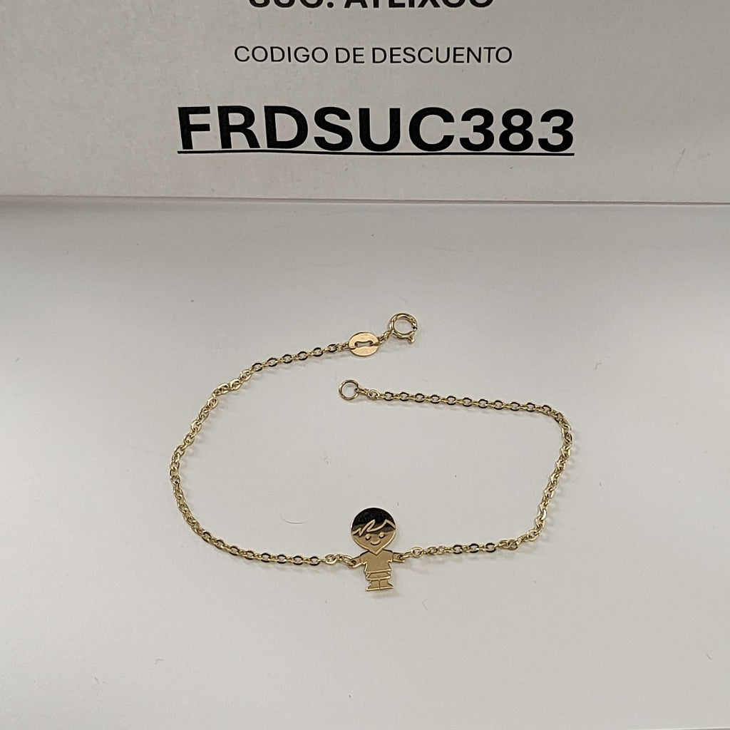 PULSERA TEJIDO ESPECIAL FIG NIÑO 14K 18 CM 1.4 GR (NUEVO)