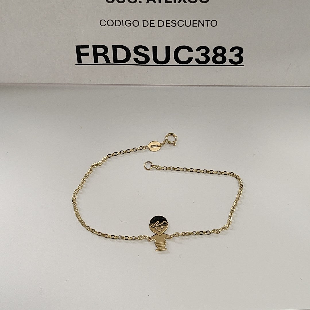 PULSERA TEJIDO ESPECIAL FIG NIÑO 14K 18 CM 1.4 GR (NUEVO)