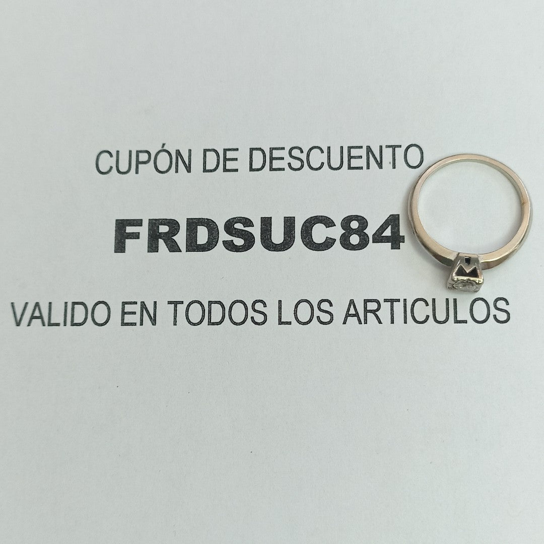 SOLITARIO ORO BLANCO 14 K 3 GRMS (SEMINUEVO)