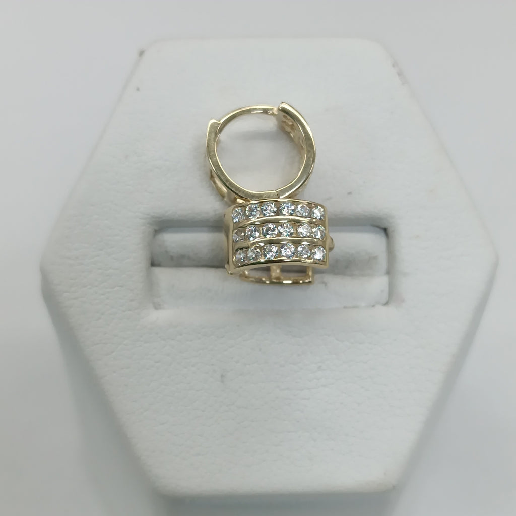 ARETES HUGGIES C CIRCONIA 14K 2.1 GR (NUEVO)