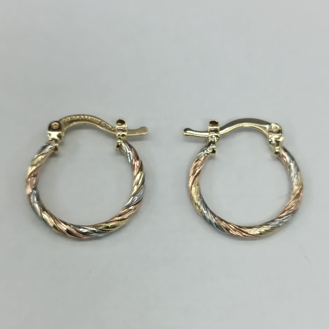 ARETES ARRACADAS COMBINADAS 14K 2 GR (NUEVO)