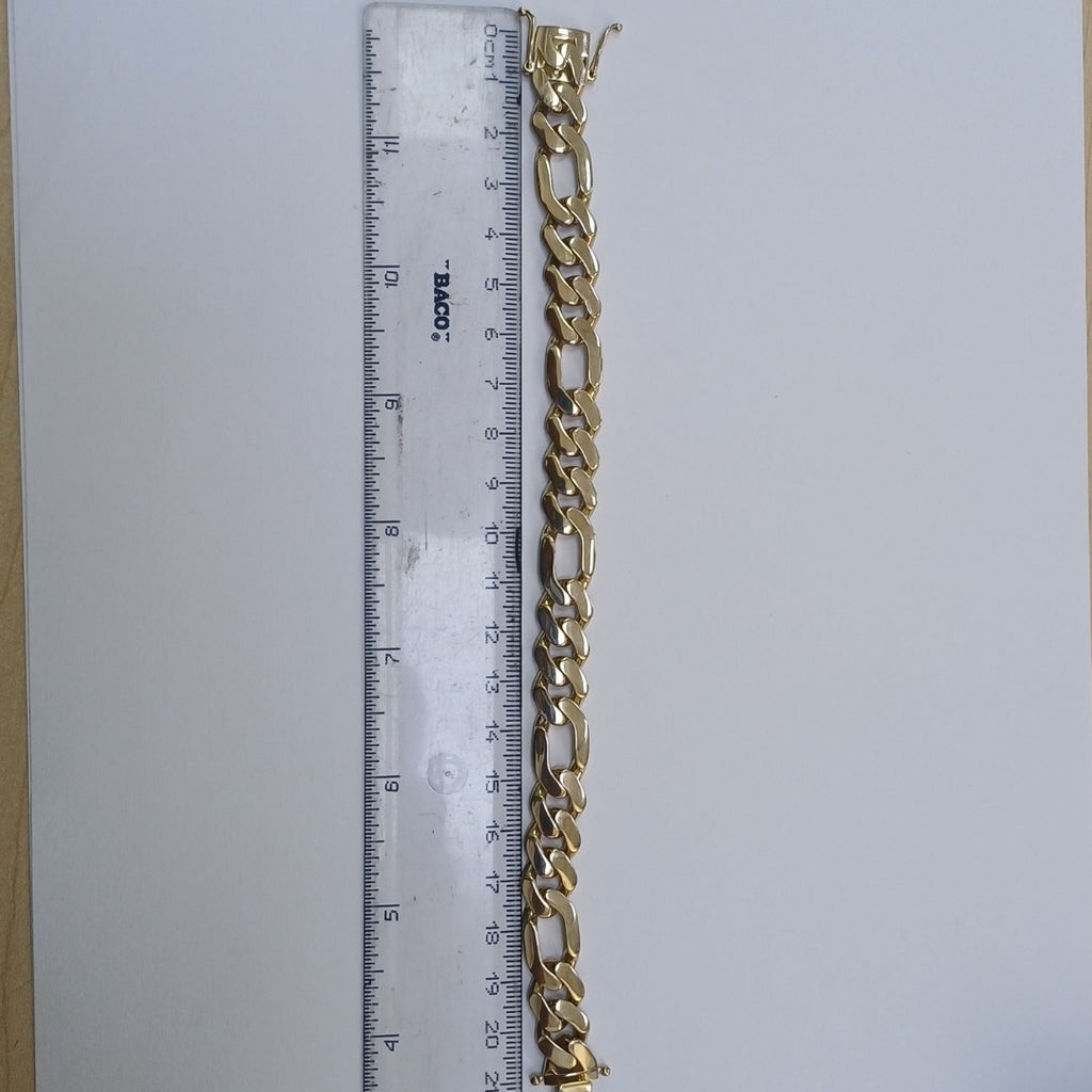 PULSERAS CABALLERO CARTIER 3 1 AMARILLA ORO 10K 14.3 (NUEVO)