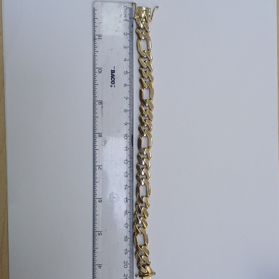 PULSERAS CABALLERO CARTIER 3 1 AMARILLA ORO 10K 14.3 (NUEVO)