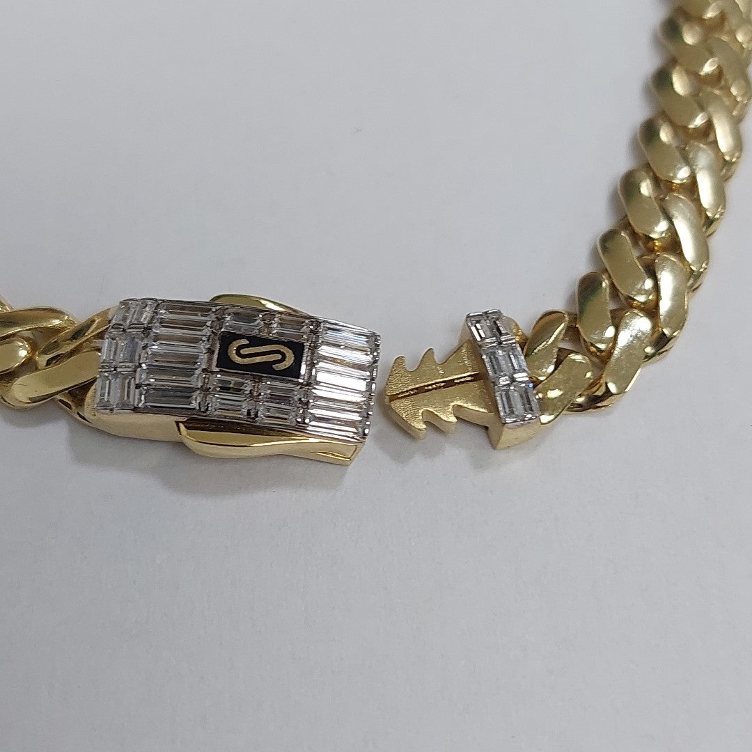 PULSERA CABALLERO MONACO ORO 10K 7.6 (NUEVO)