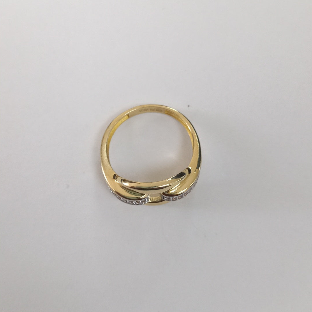 ANILLO ANILLITO C CIRCONIAS 10K 7.5 TALLA 2.6 GR (NUEVO)
