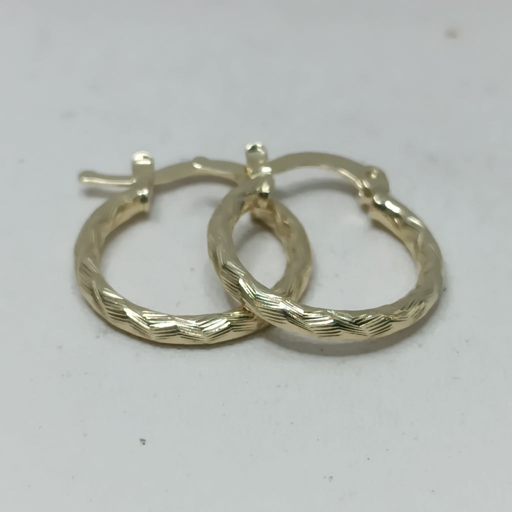 ARETES ARRACADAS TRENZADAS 14K 18 1.6 GR (NUEVO)