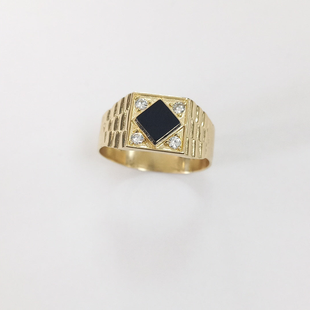 ANILLOS CON ONIX Y CIRCONIAS 14K TALLA 11.5 4.4 GR (NUEVO)