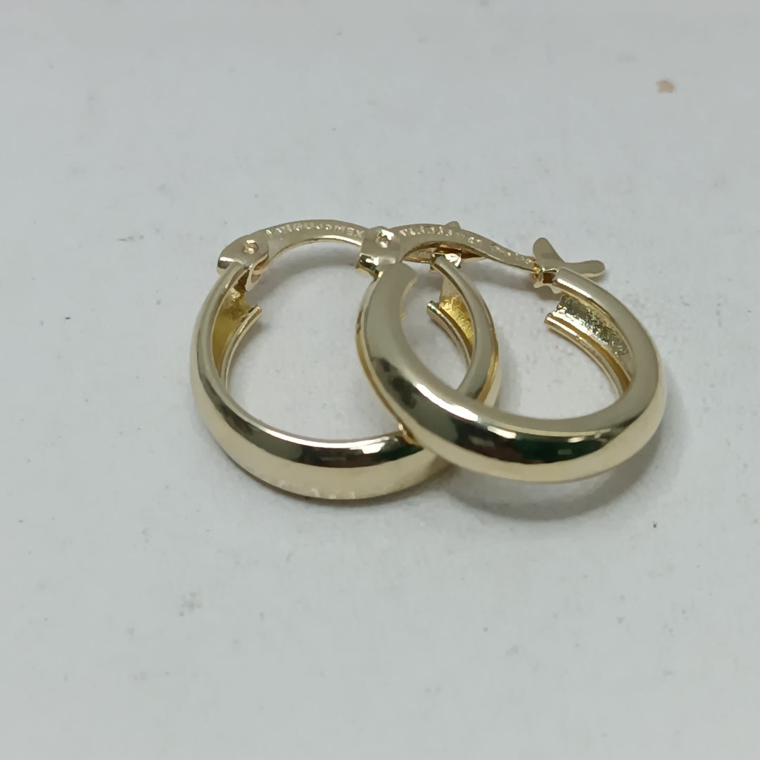 ARETES TEJIDO ARRACADAS LISAS 14K 2.2 GR (NUEVO)