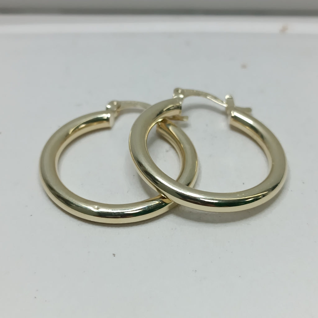 ARETES TEJIDO ARRACADAS LISAS HUECAS 14K 2.2 GR (NUEVO)