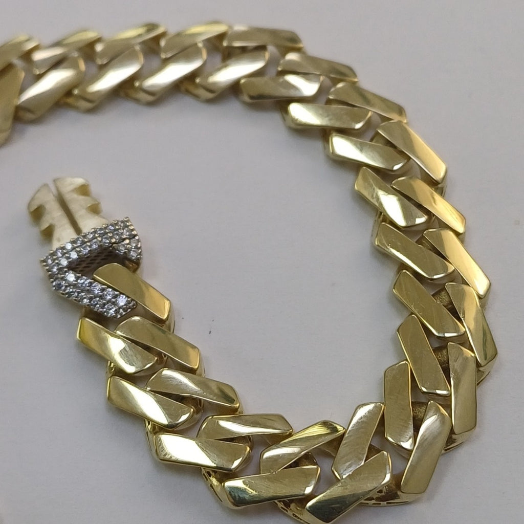 PULSERA CABALLERO MONACO ORO 10K 13.2 (NUEVO)