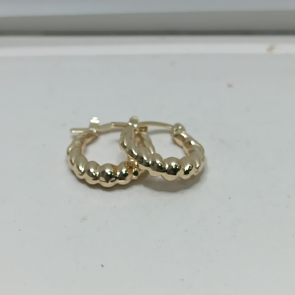 ARETES ARRACADAS TZL HUECAS 14K 1.5 GR (NUEVO)