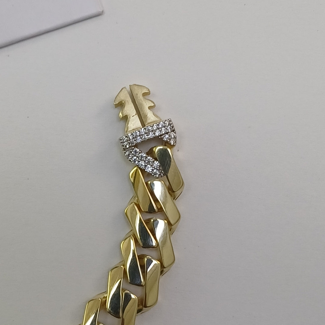 PULSERA CABALLERO MONACO ORO 10K 12.9 (NUEVO)