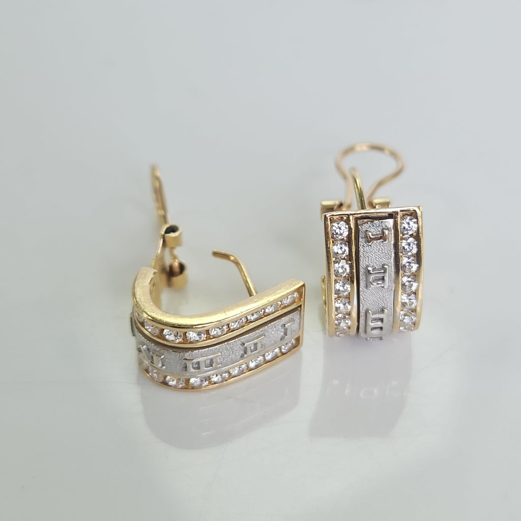 BROQUELES PAR ORO, ORO BLANCO 14 K 7.3 GRMS (SEMINUEVO)
