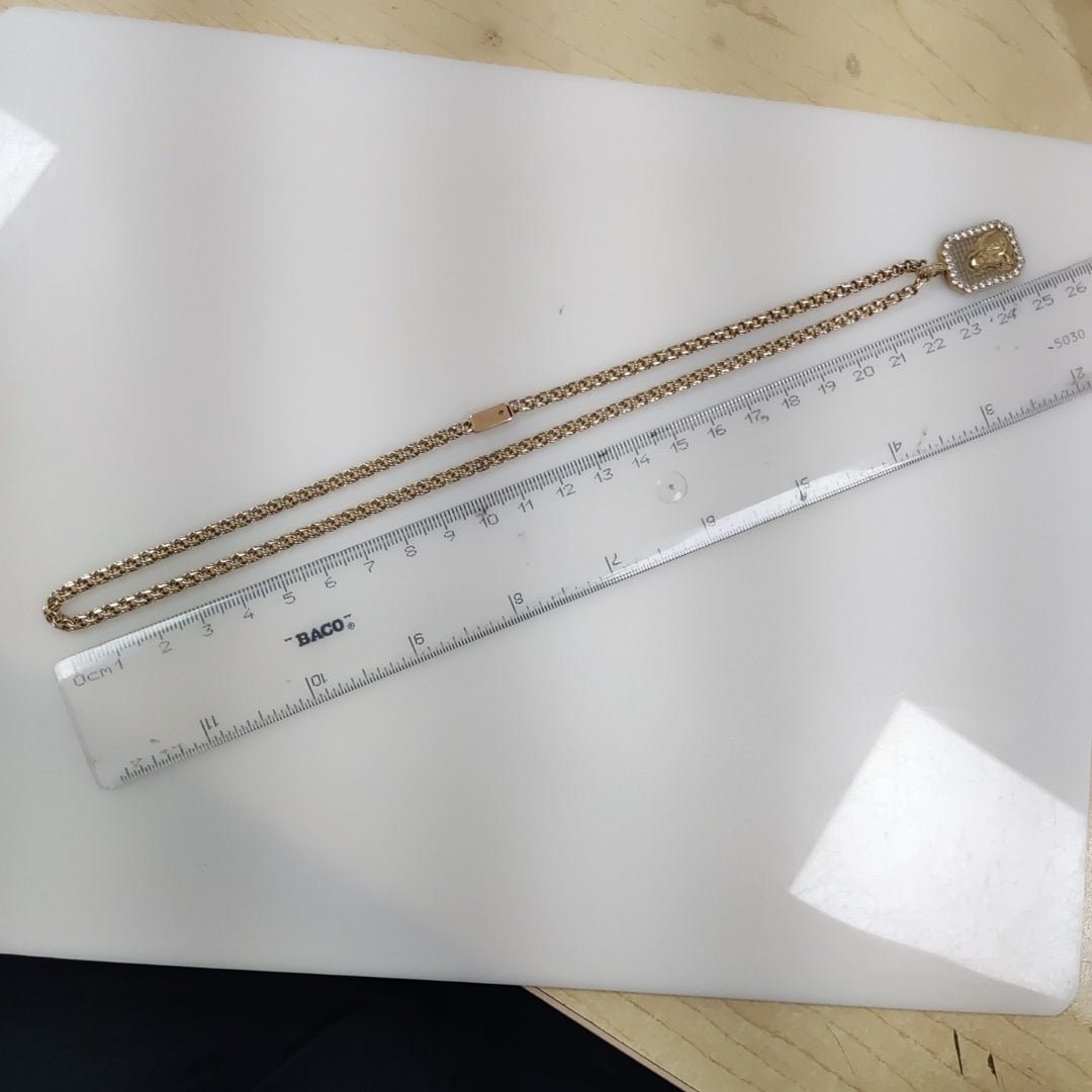 CADENA, MEDALLA RELIGIOSA ORO 8 K 13.2 GRMS (SEMINUEVO)