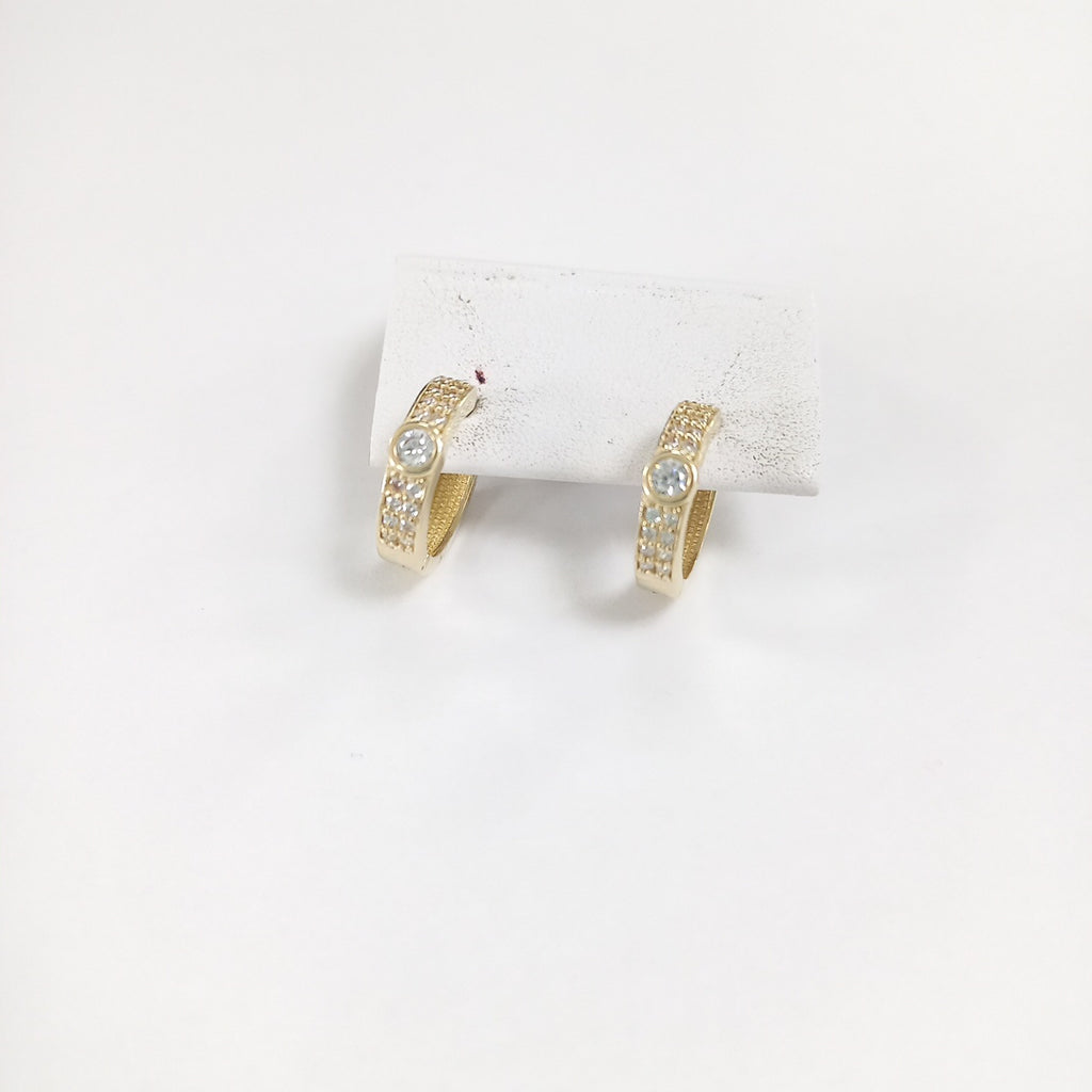 ARETES ARRACADAS C CIRCONIAS 10K 2.6 GR (NUEVO)