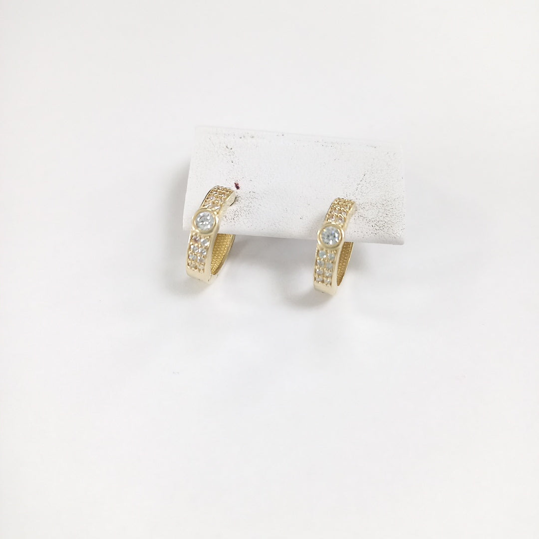 ARETES ARRACADAS C CIRCONIAS 10K 2.6 GR (NUEVO)