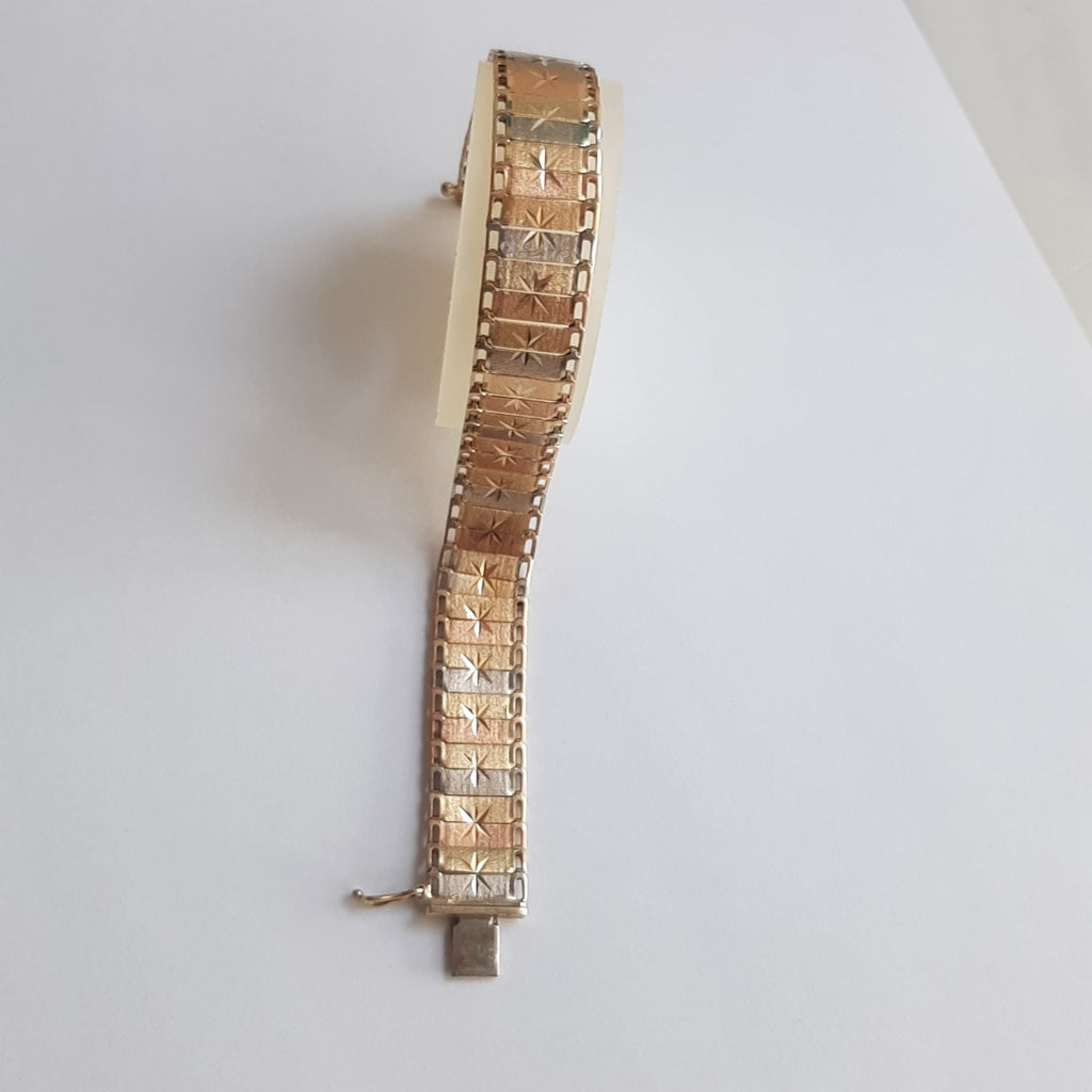 PULSERA ORO COMBINADO 14 K 12.9 GRMS (SEMINUEVO)